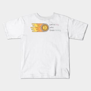 Just A Boy Who Loves Mining Kids T-Shirt